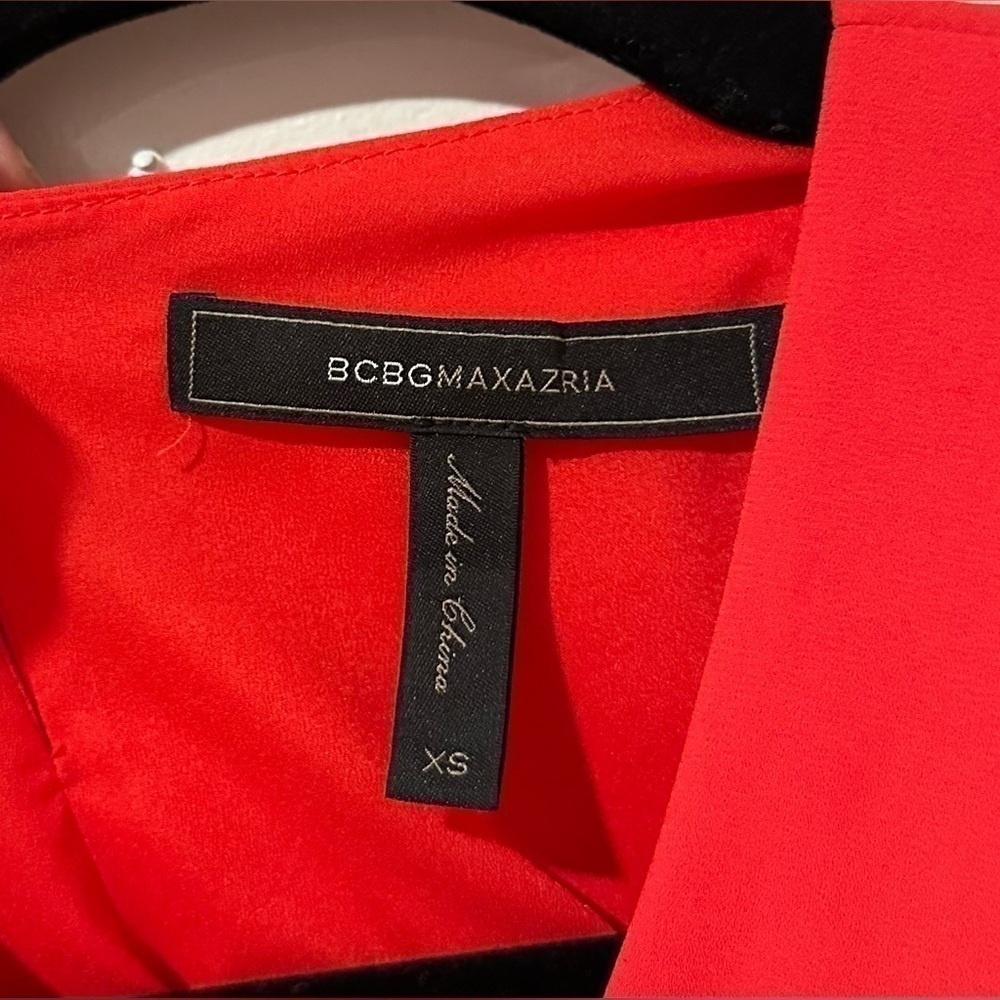 New BCBG MaxAzria Kristi Layered Red Dress Cutout Size XS - Picture 7 of 11